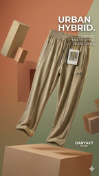 Men's Premium Lycra Tech Trousers - Smart Casual Track Pants