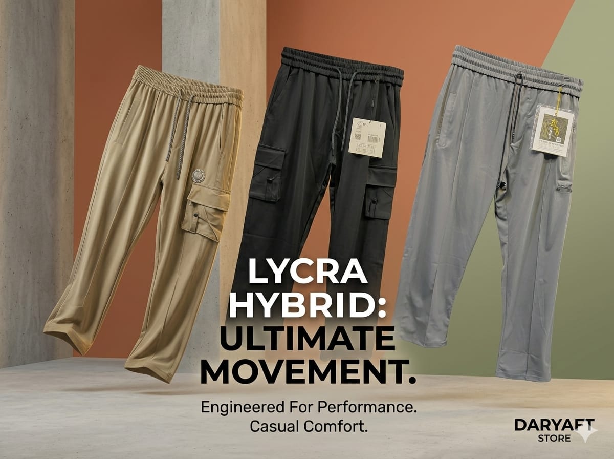 Men's Premium Lycra Tech Trousers - Smart Casual Track Pants